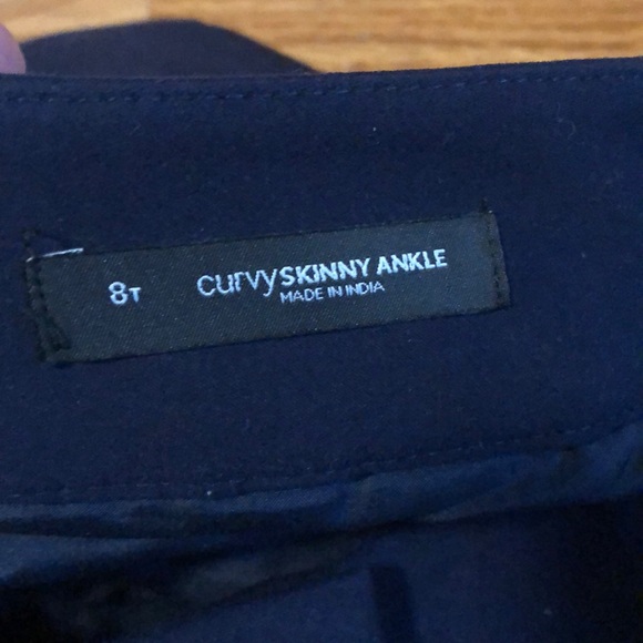 LOFT Tall Skinny Pants Julie Fit Dressy Workwear Trouser Cigarette Pant Navy 8T - Picture 8 of 10